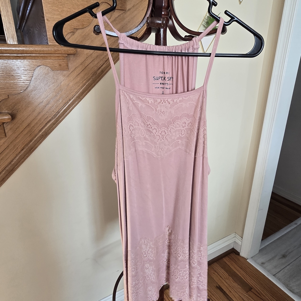 Super Soft Pink Lace Women's Top